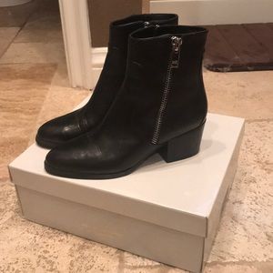 Marc Fisher Black Leather Ankle Boots